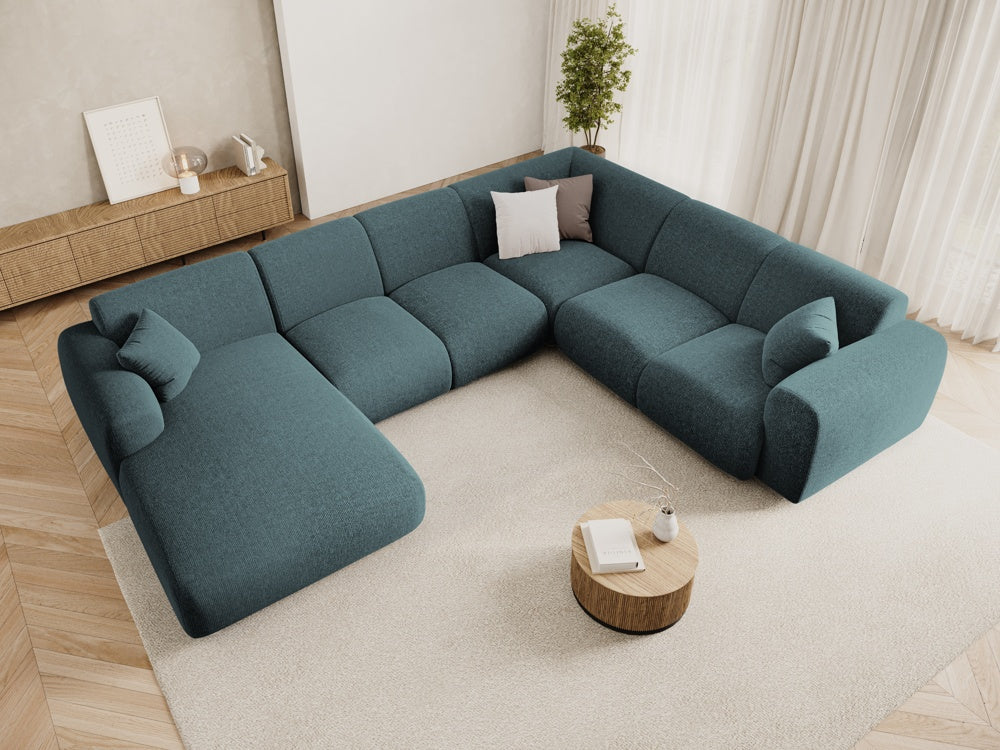 
6-Sitzer Design Panorama-Sofa „Nolio“ - Chenille Petrol / Lange Seite rechts