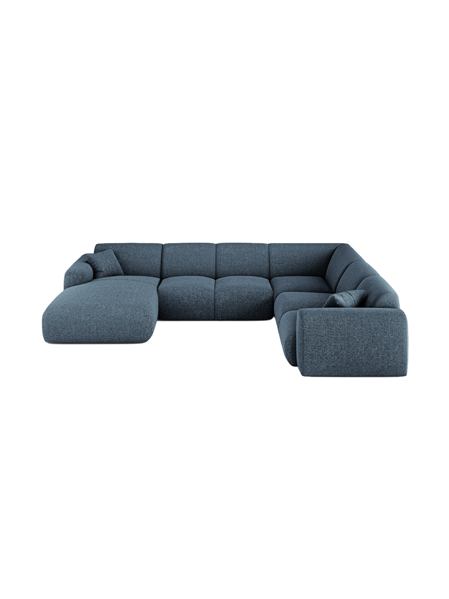 
6-Sitzer Design Panorama-Sofa „Nolio“ - Chenille Königsblau / Lange Seite rechts