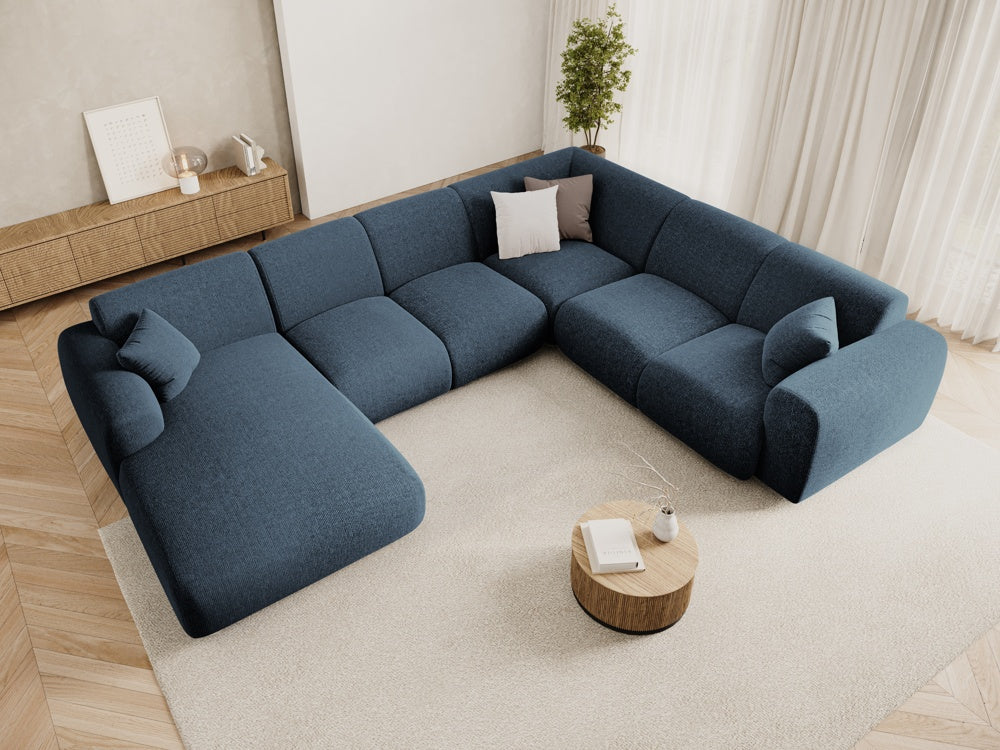 
6-Sitzer Design Panorama-Sofa „Nolio“ - Chenille Königsblau / Lange Seite rechts