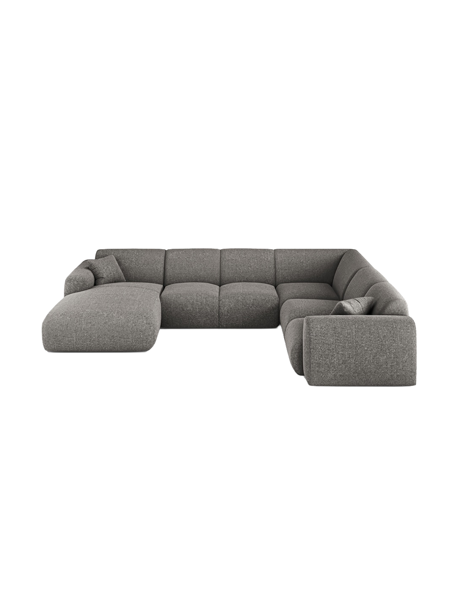 
6-Sitzer Design Panorama-Sofa „Nolio“ - Chenille Grau / Lange Seite rechts