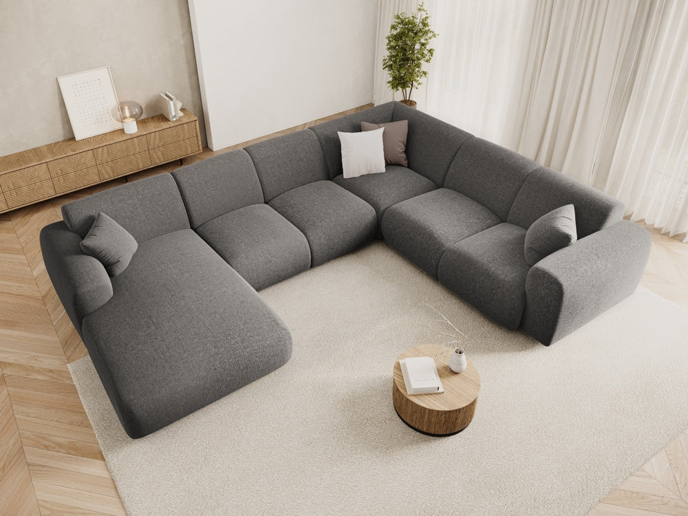 
6-Sitzer Design Panorama-Sofa „Nolio“ - Chenille Grau / Lange Seite rechts