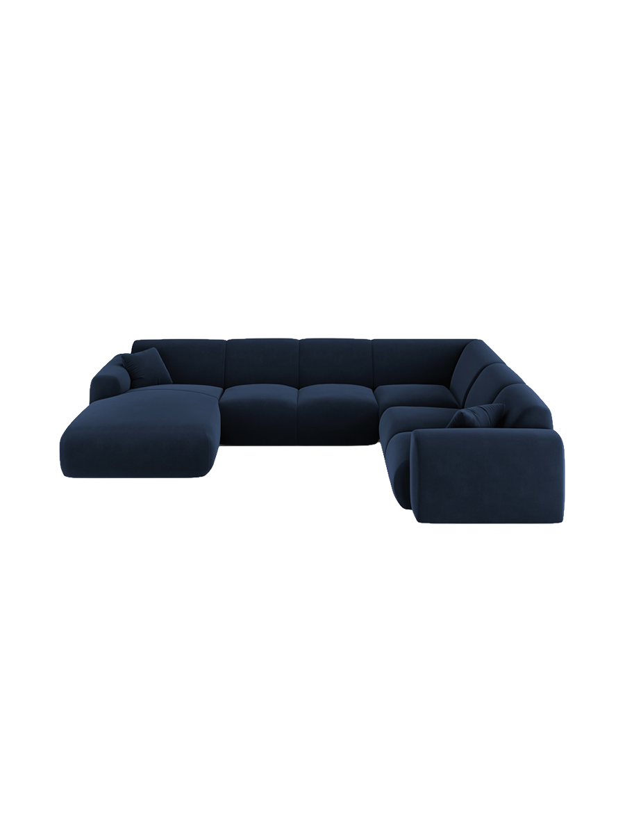 
6-Sitzer Design Panorama-Sofa „Nolio“ - Samt Königsblau / Lange Seite rechts