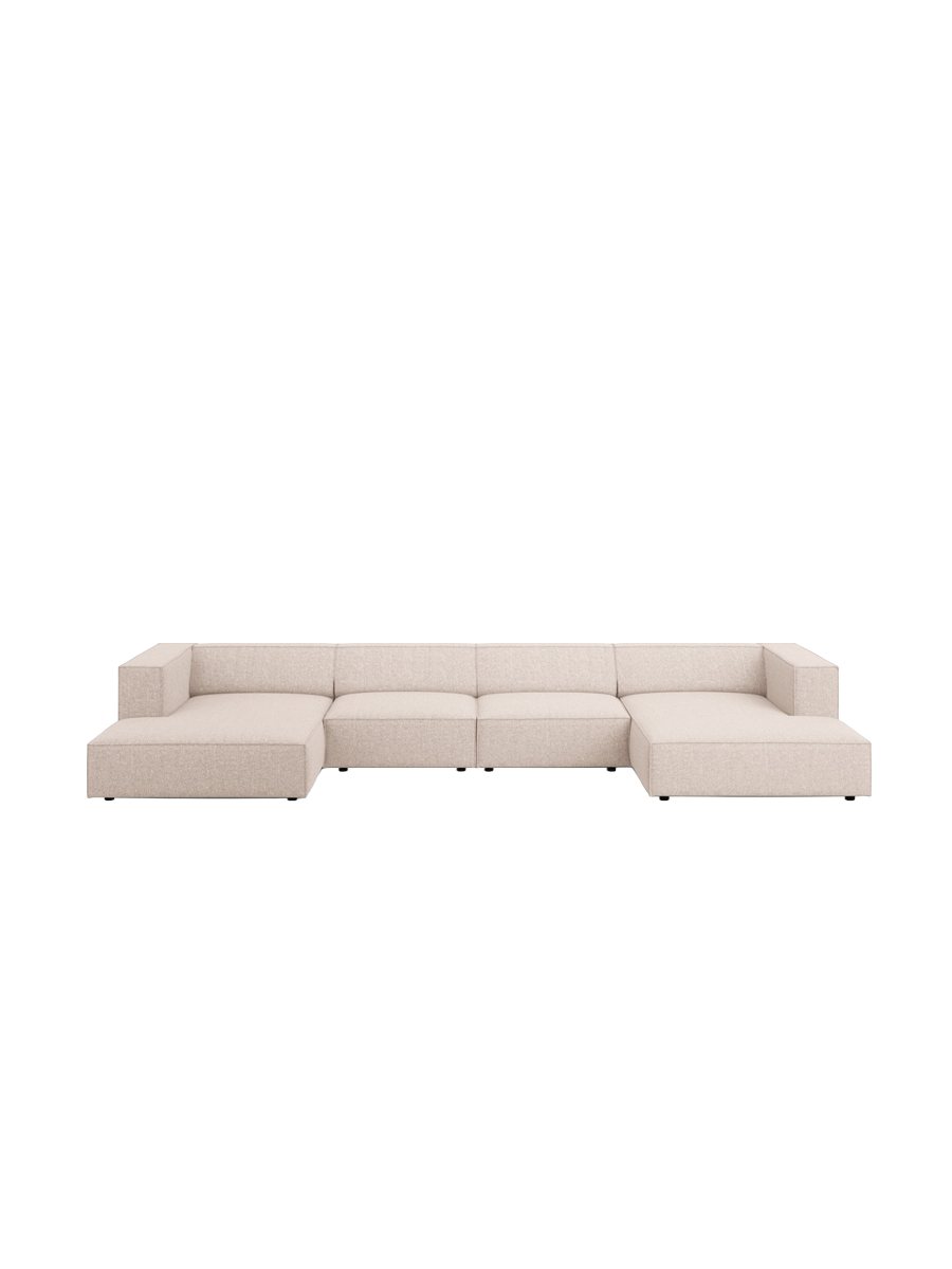 
6-Seater Designer Panorama Sofa "Arendal" - Chenille Beige