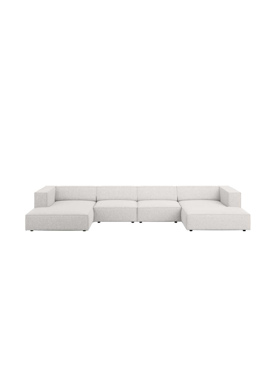 
6-Seater Designer Panorama Sofa "Arendal" - Chenille Light Grey
