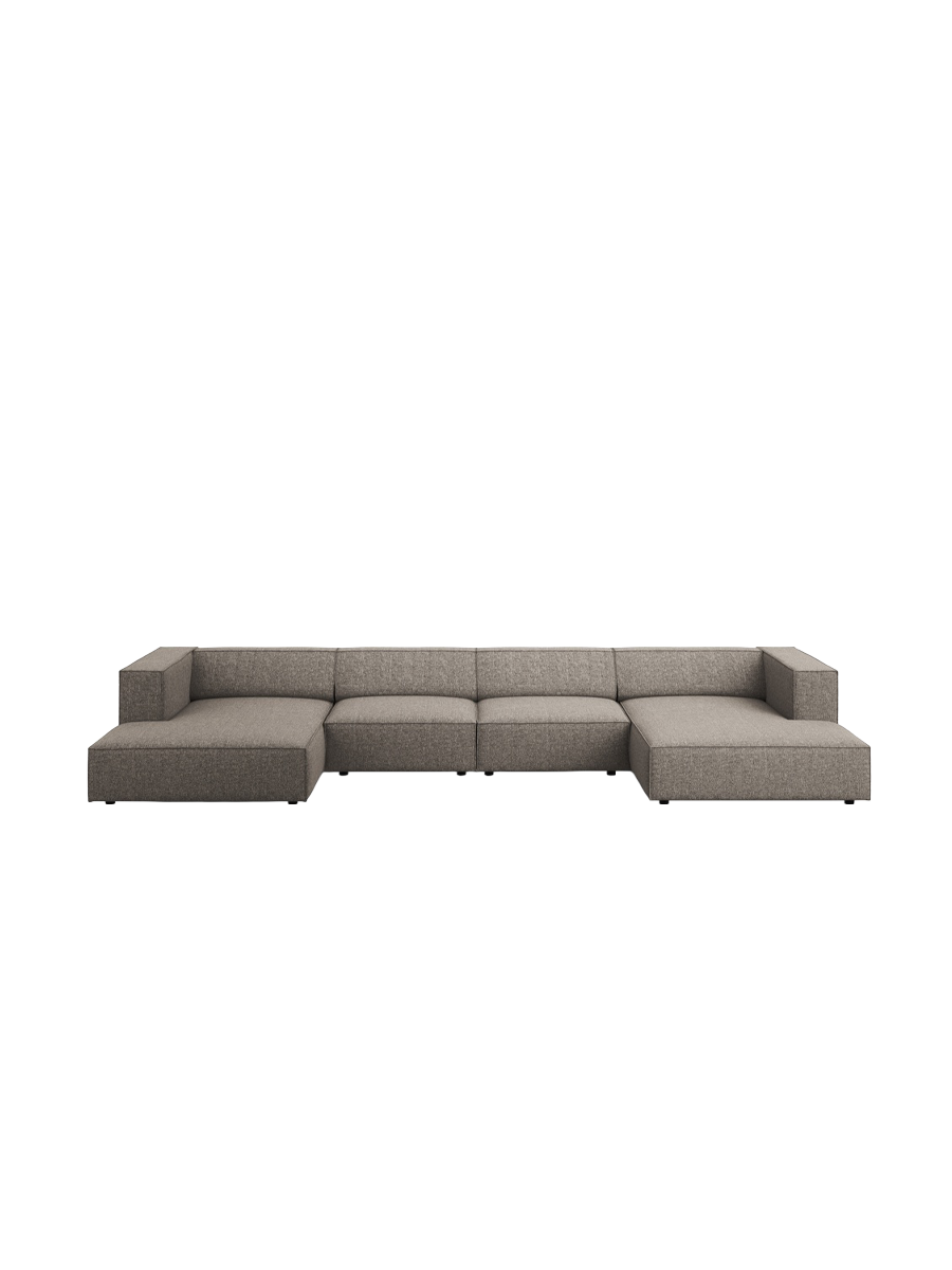 
6-Seater Designer Panorama Sofa "Arendal" - Chenille Grey