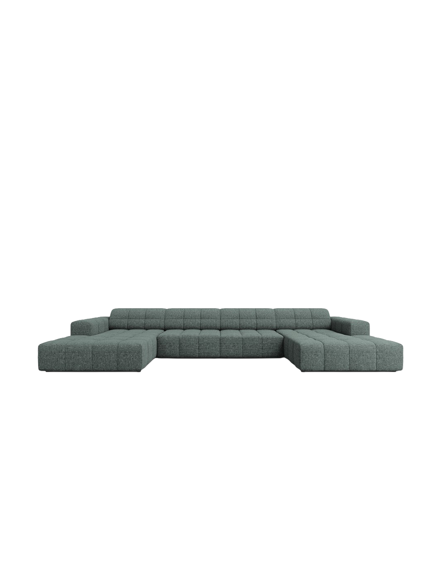 
6-Seater Designer Panoramic Sofa "Chicago" - Petrol Chenille