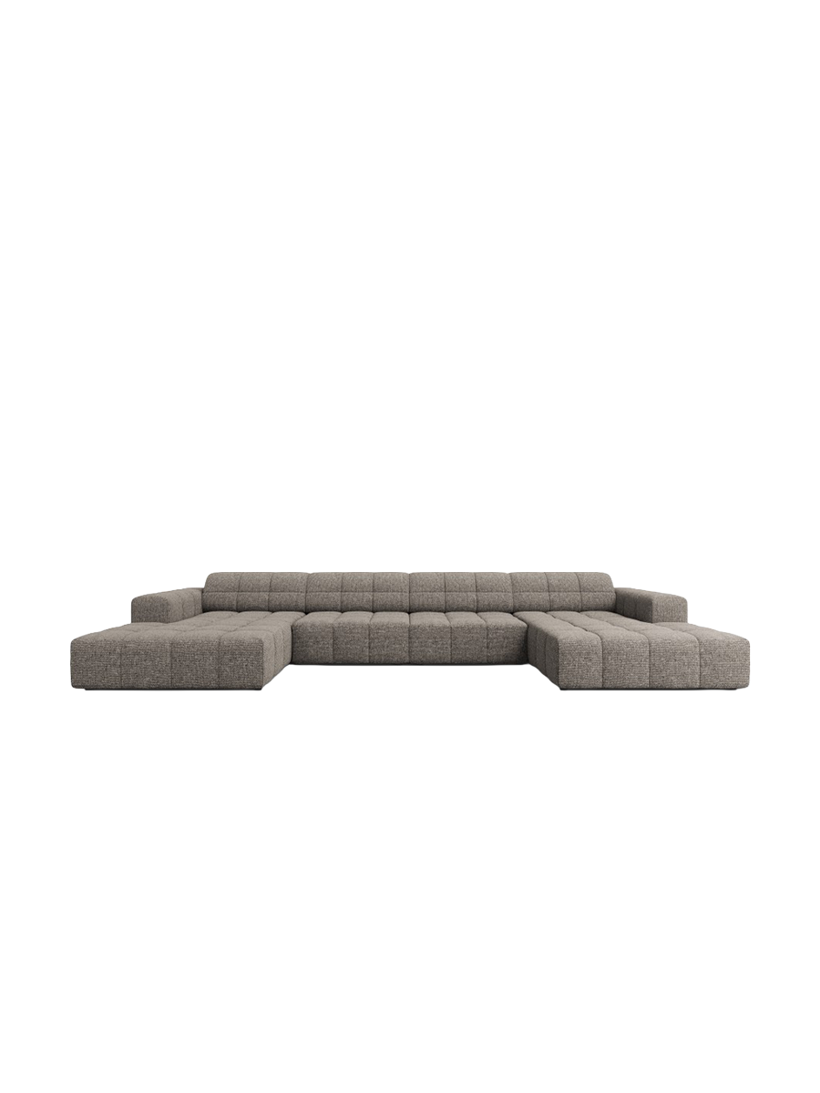 
6-Seater Designer Panoramic Sofa "Chicago" - Chenille Grey