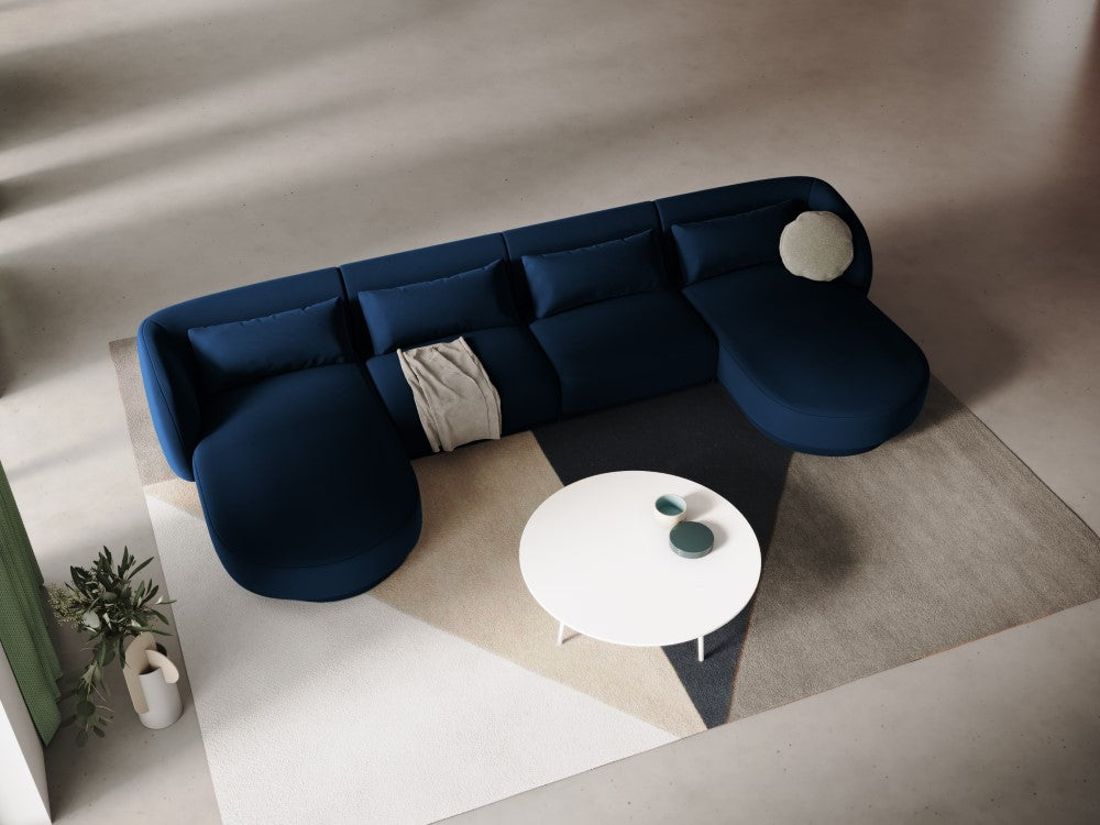
5-Seater Designer Panoramic Sofa "Tulum" - Velvet Royal Blue