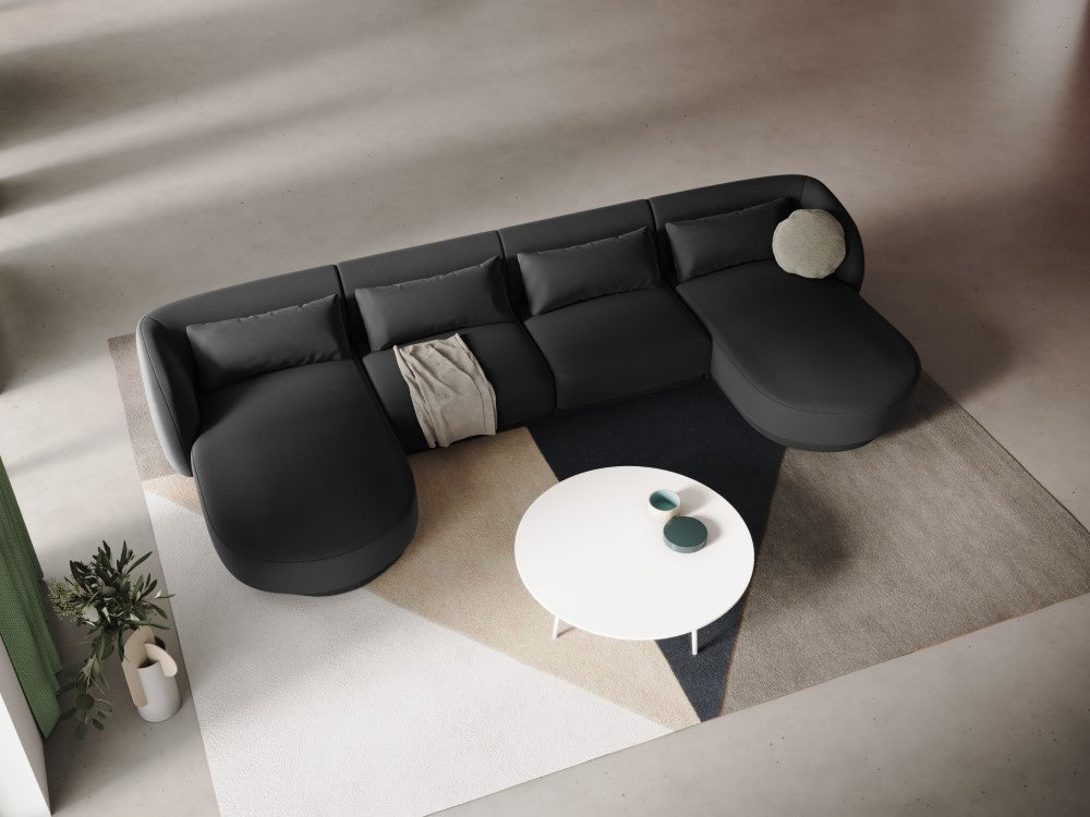 
5-Seater Designer Panoramic Sofa "Tulum" - Velvet Grey