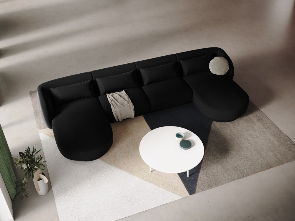
5-Seater Designer Panoramic Sofa "Tulum" - Velvet Black