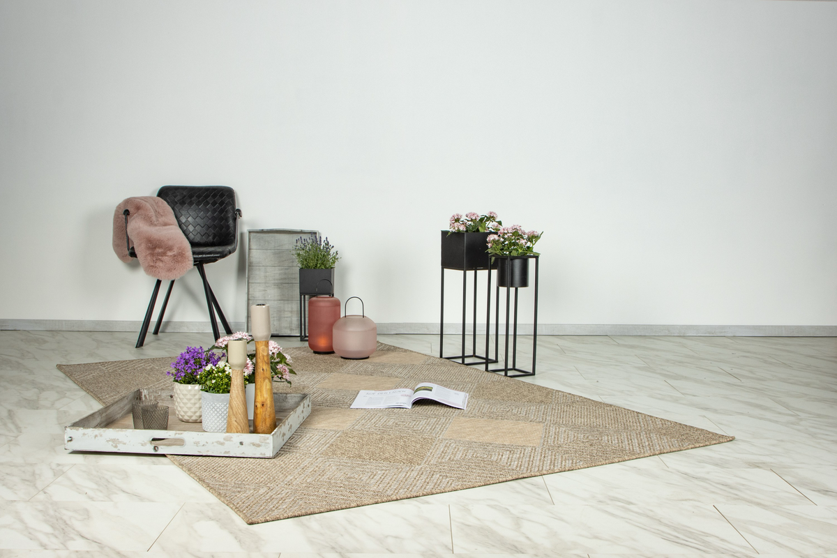 
Tapis d'intérieur/extérieur de qualité « Costa 304 » - Naturel - 80 x 150 cm