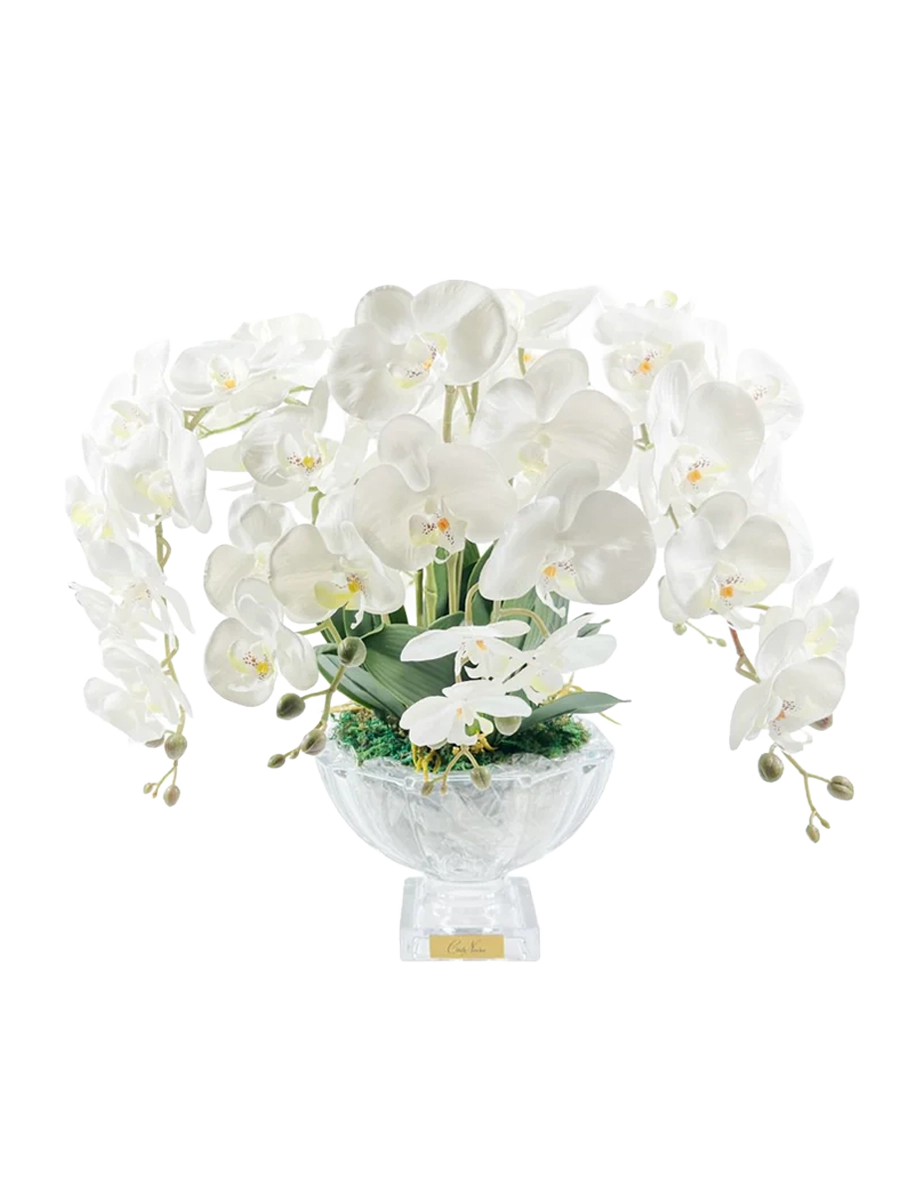 
Diffuseur de parfum d'ambiance de luxe « Luxury Orchid Centerpiece Bouquet » - Blanc et or