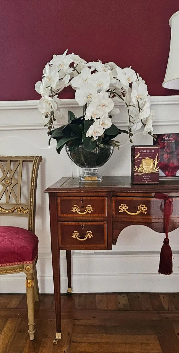 
Diffuseur de parfum d'ambiance de luxe « Luxury Orchid Centerpiece Bouquet » - Blanc et or