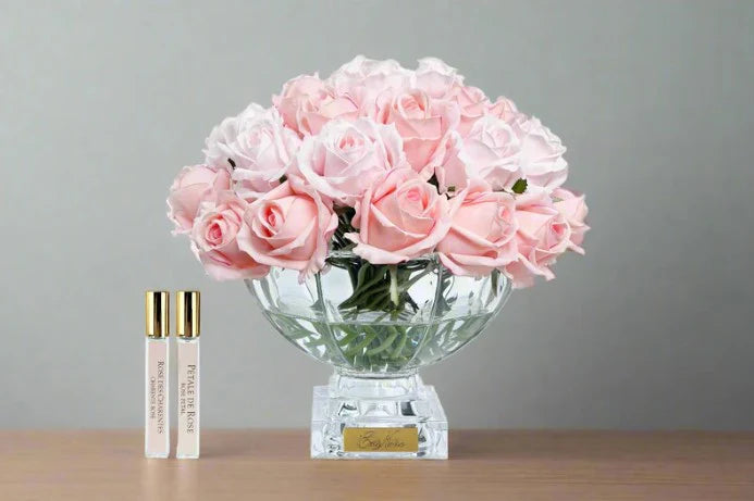 
Diffuseur de parfum d'intérieur de luxe « Centrepiece Roses » - Boutons roses et dorés assortis