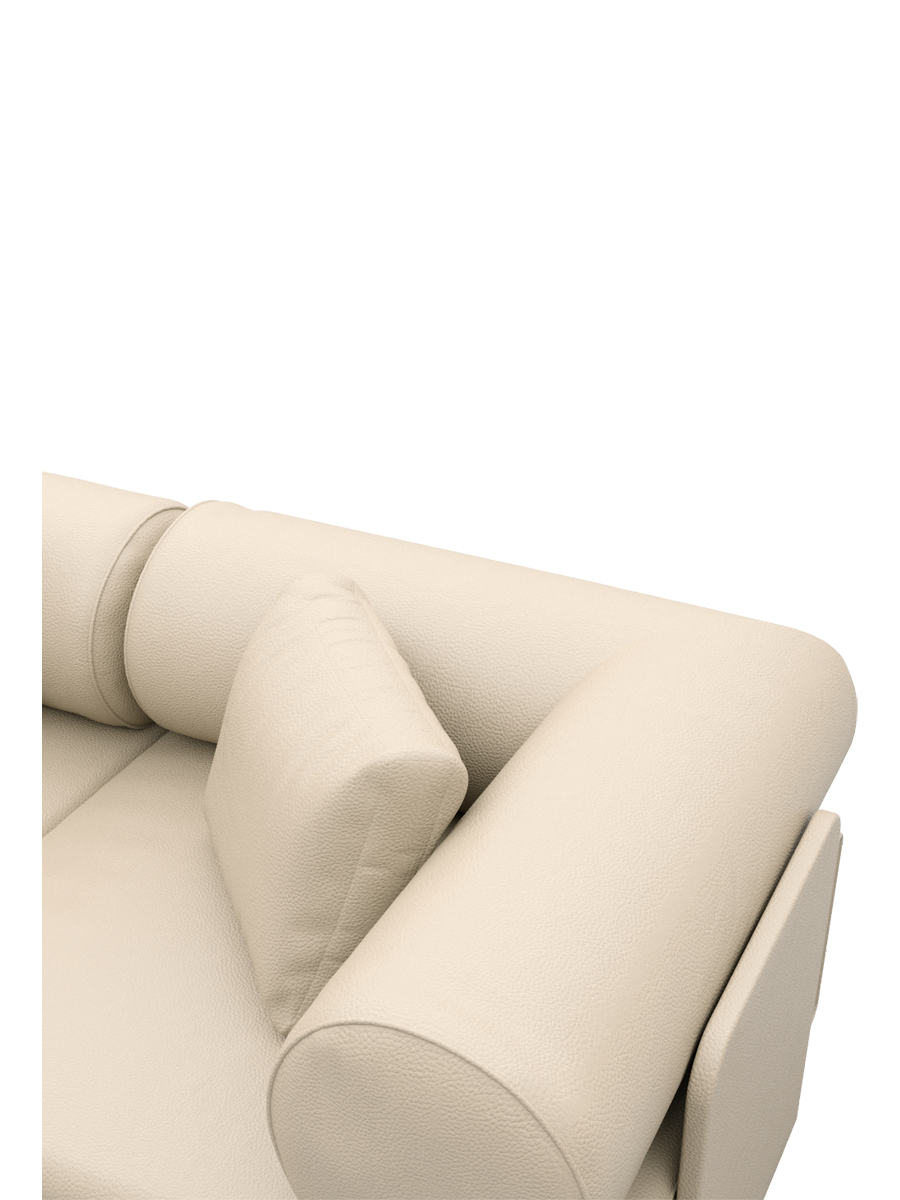 
5-Sitzer Design Echtleder Ecksofa „Valora“ - Echtleder Beige