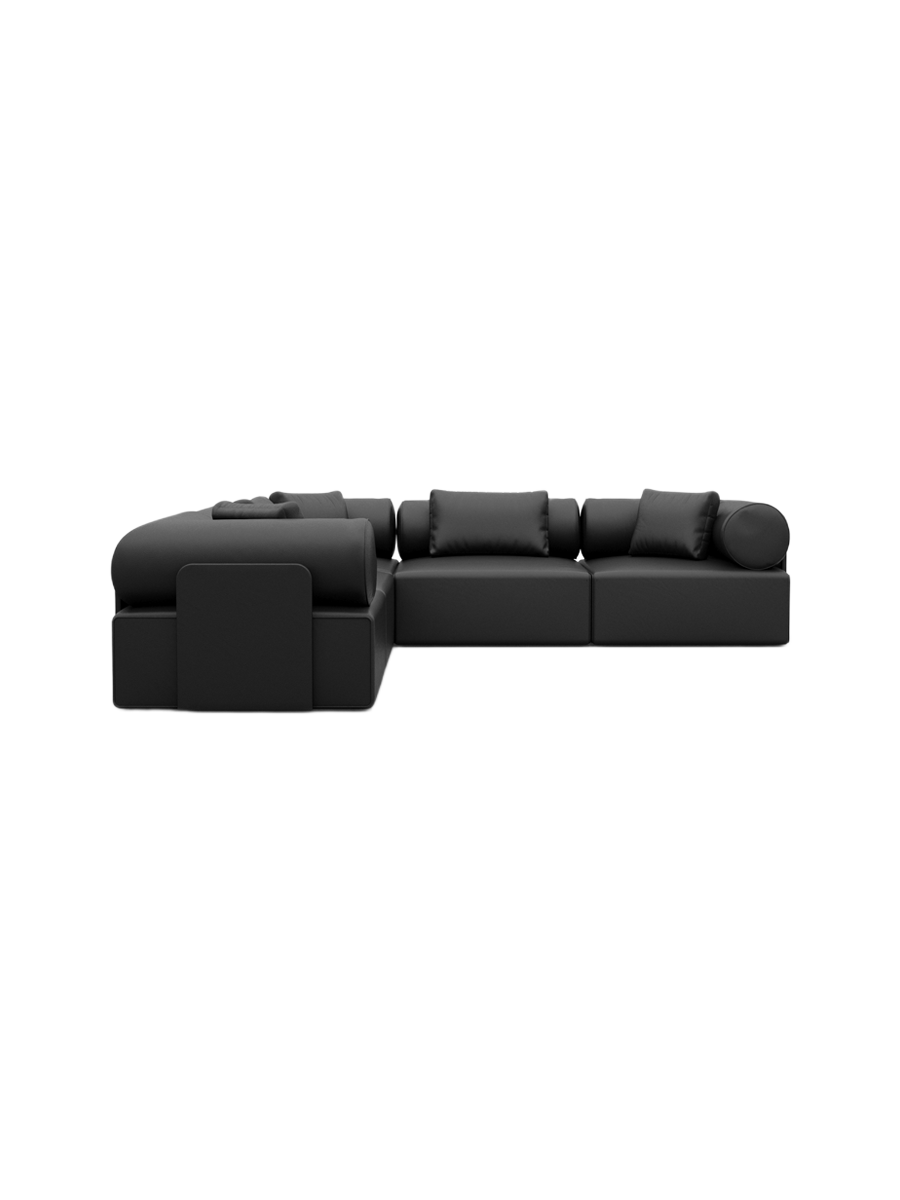 
5-Sitzer Design Echtleder Ecksofa „Valora“ - Echtleder Beige