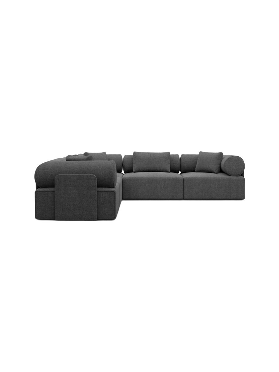 
5-Sitzer Design Ecksofa „Valora“ mit Strukturstoff-Bezug - Strukturstoff Anthrazit