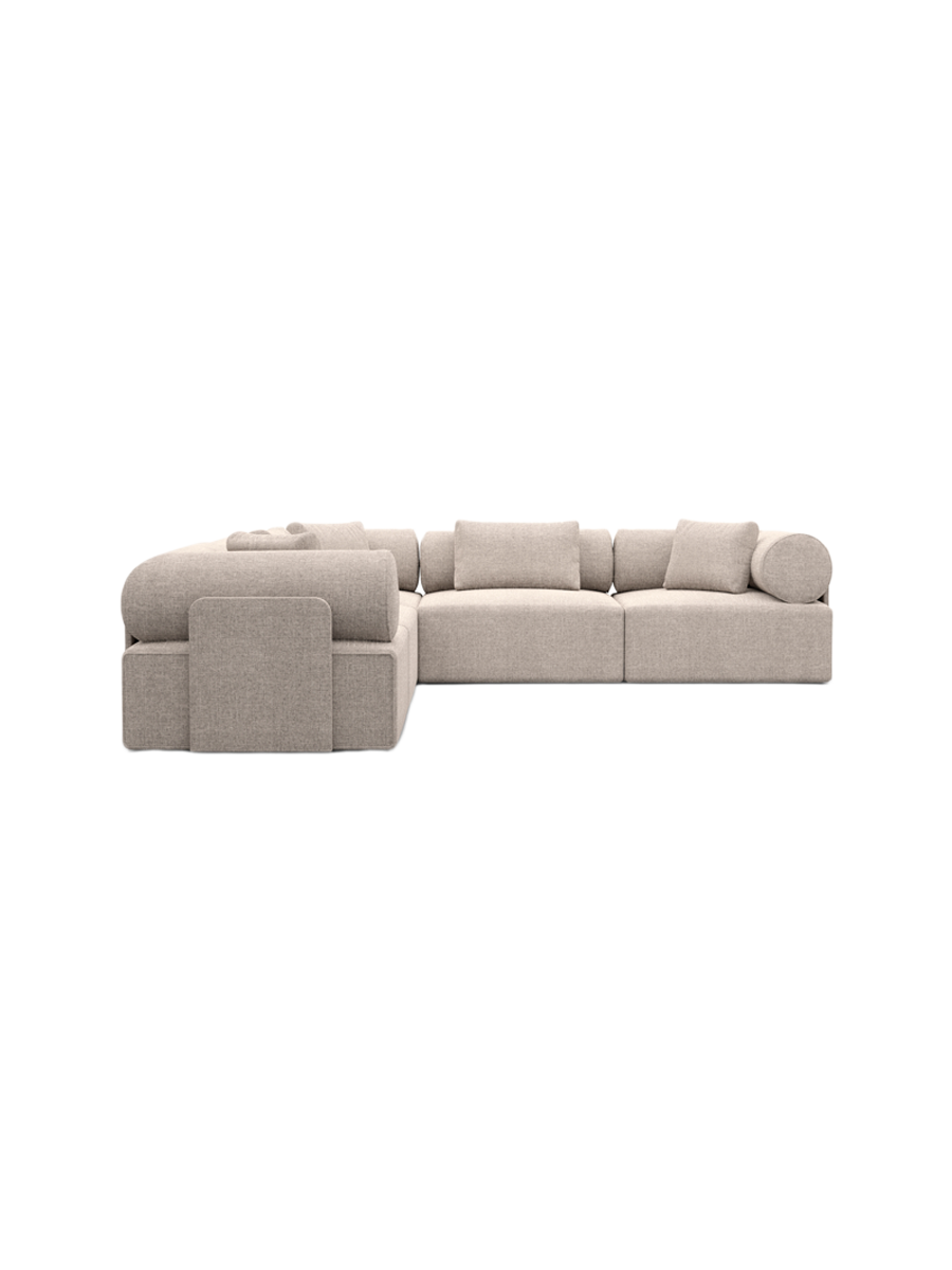 
5-Sitzer Design Ecksofa „Valora“ mit Strukturstoff-Bezug - Strukturstoff Anthrazit