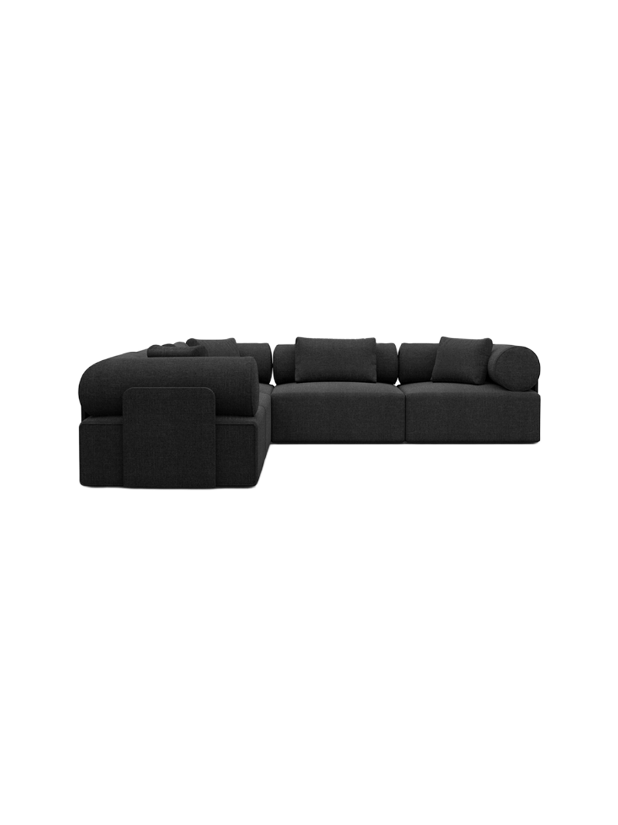 
5-Sitzer Design Ecksofa „Valora“ mit Strukturstoff-Bezug - Strukturstoff Anthrazit