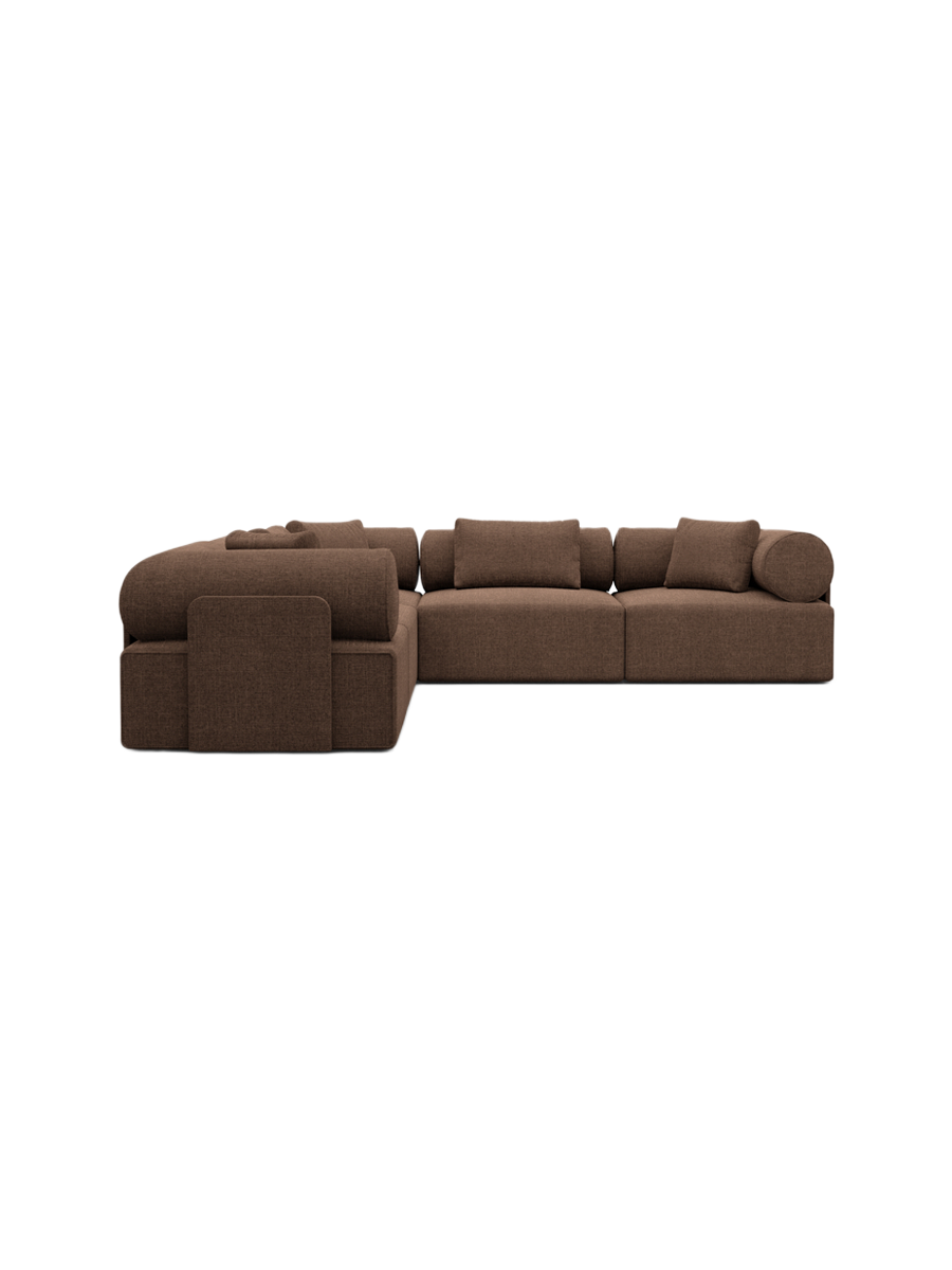 
5-Sitzer Design Ecksofa „Valora“ mit Strukturstoff-Bezug - Strukturstoff Anthrazit