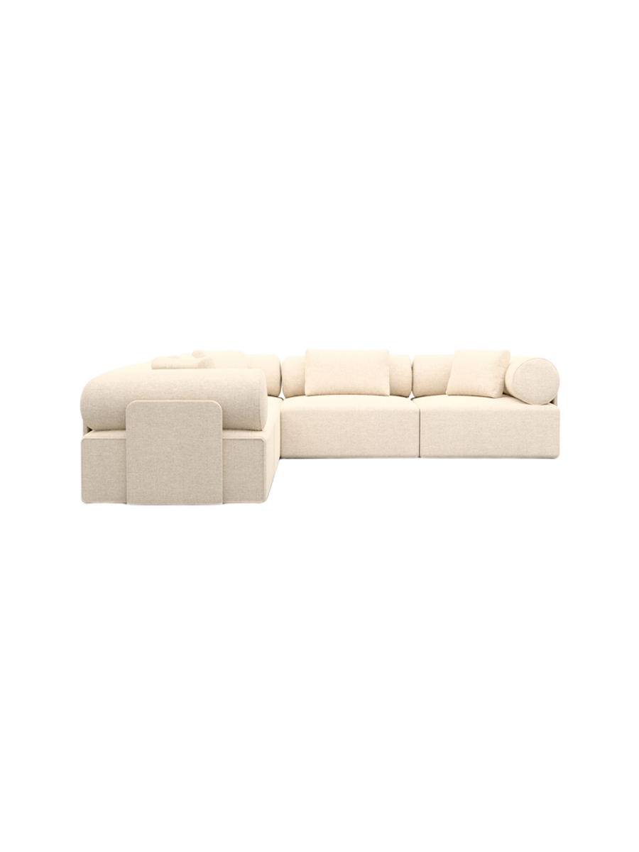 
5-Sitzer Design Ecksofa „Valora“ mit Strukturstoff-Bezug - Strukturstoff Anthrazit