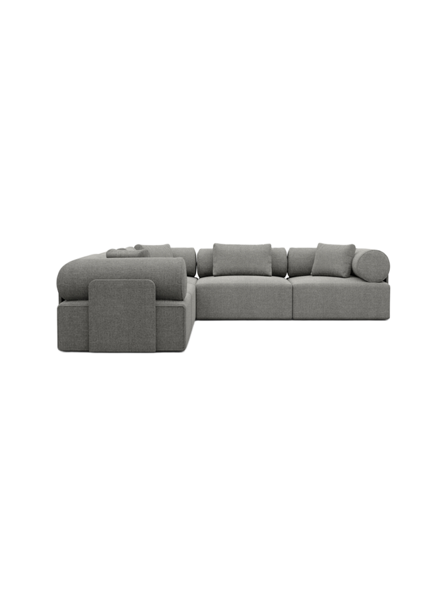 
5-Sitzer Design Ecksofa „Valora“ mit Strukturstoff-Bezug - Strukturstoff Anthrazit