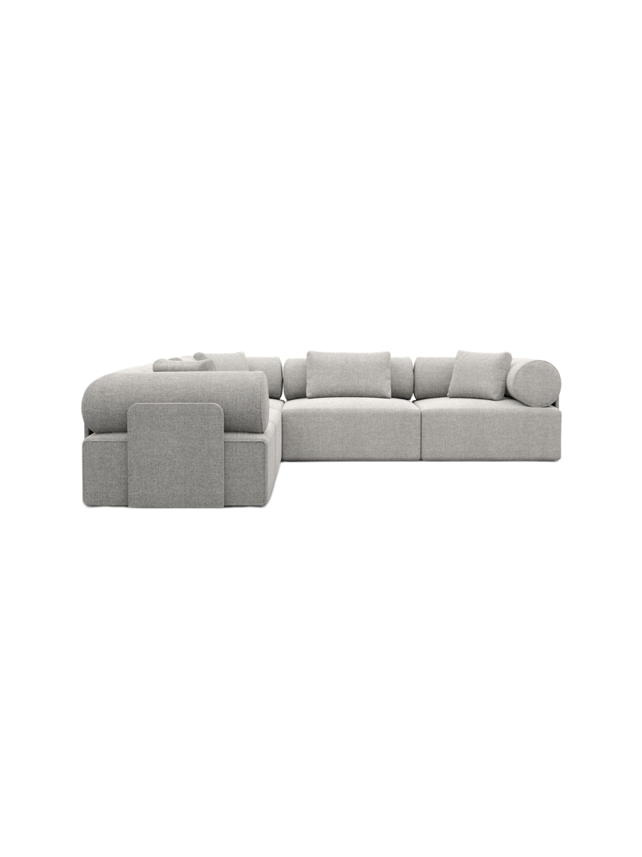 
5-Sitzer Design Ecksofa „Valora“ mit Strukturstoff-Bezug - Strukturstoff Anthrazit