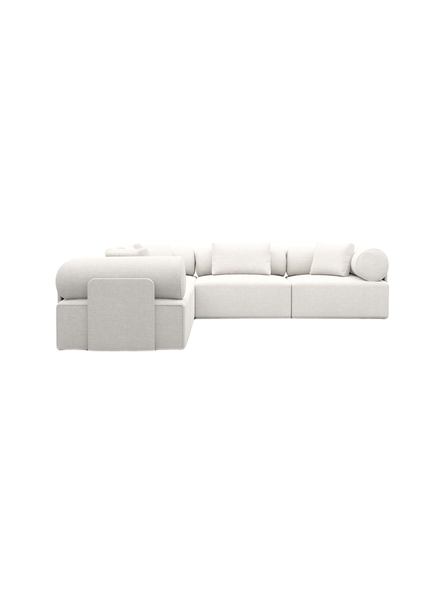 
5-Sitzer Design Ecksofa „Valora“ mit Strukturstoff-Bezug - Strukturstoff Anthrazit