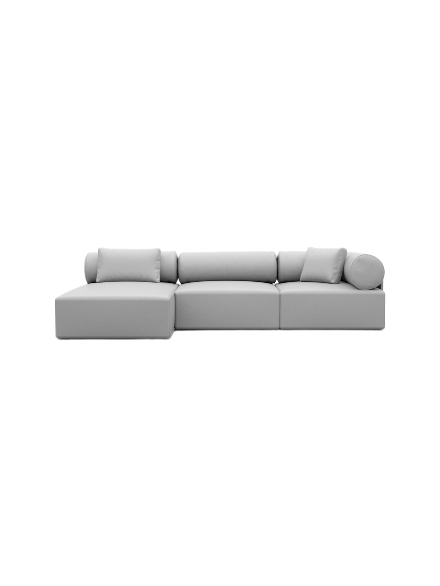 
4-Sitzer Design Echtleder Ecksofa „Valora“ - Echtleder Beige / Eckteil links