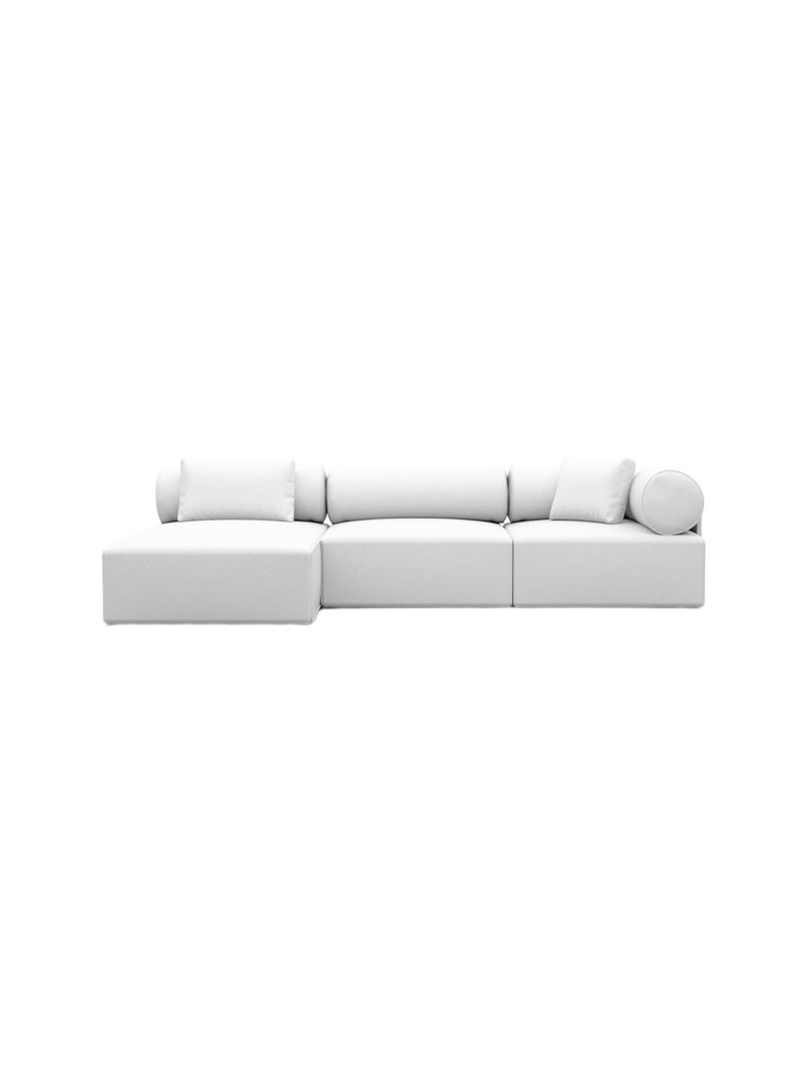 
4-Sitzer Design Echtleder Ecksofa „Valora“ - Echtleder Beige / Eckteil links