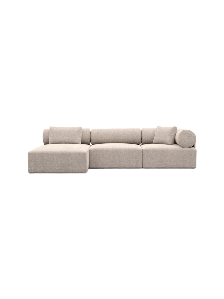 
4-Sitzer Design Ecksofa „Valora“ mit Strukturstoff-Bezug - Strukturstoff Anthrazit / Eckteil links