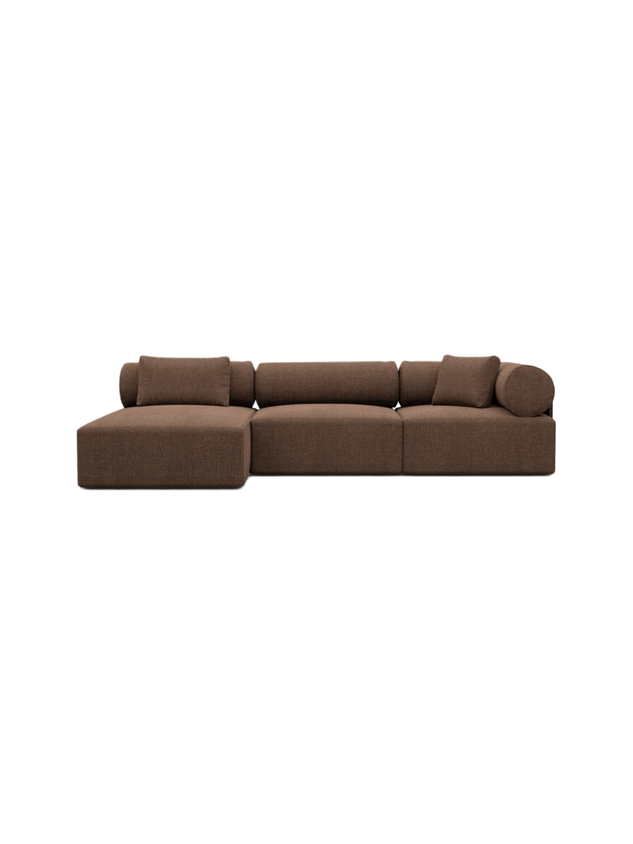 
4-Sitzer Design Ecksofa „Valora“ mit Strukturstoff-Bezug - Strukturstoff Anthrazit / Eckteil links