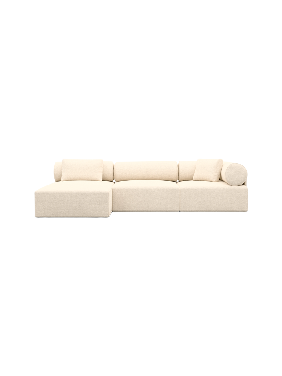 
4-Sitzer Design Ecksofa „Valora“ mit Strukturstoff-Bezug - Strukturstoff Anthrazit / Eckteil links