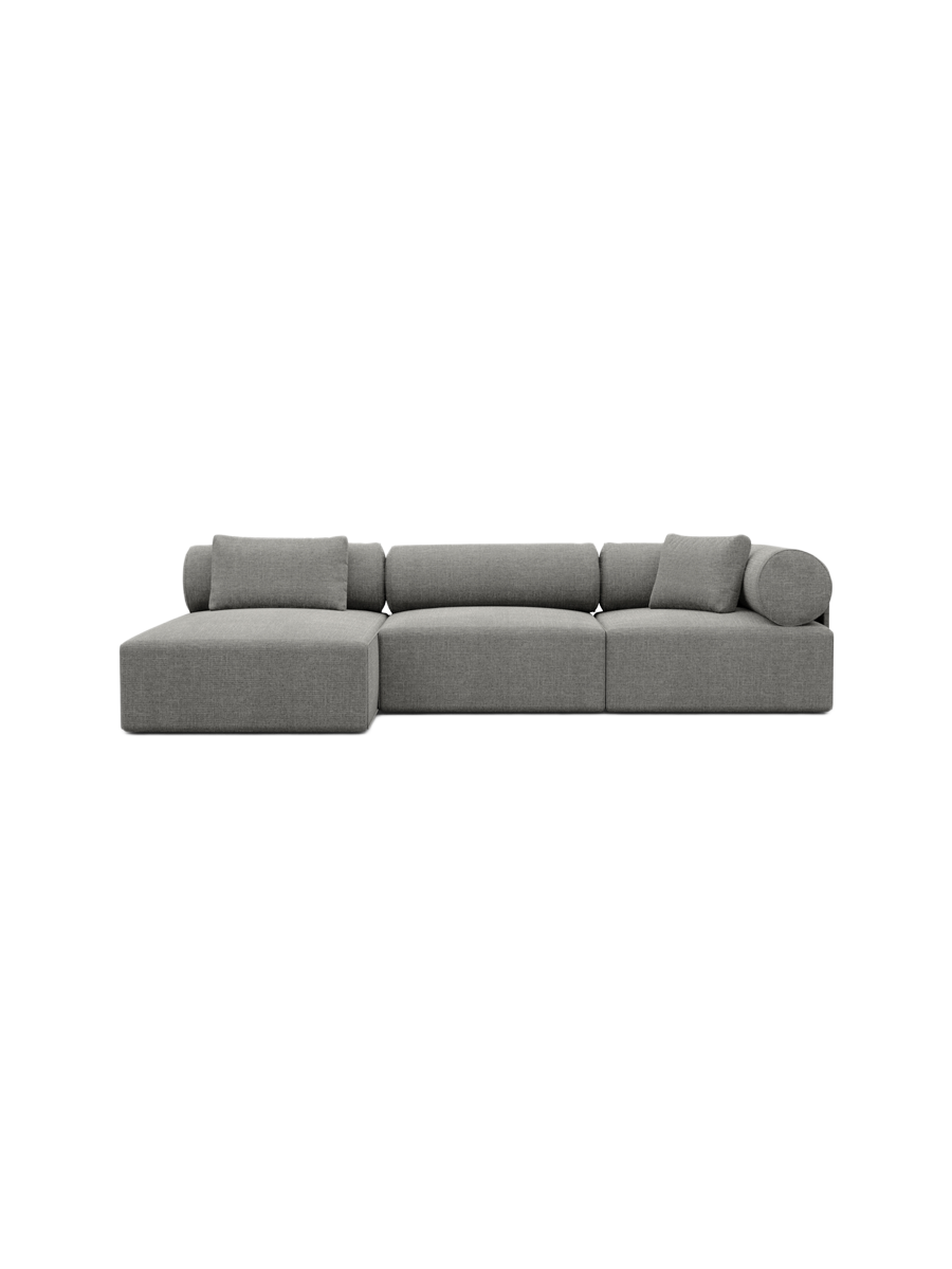 
4-Sitzer Design Ecksofa „Valora“ mit Strukturstoff-Bezug - Strukturstoff Anthrazit / Eckteil links