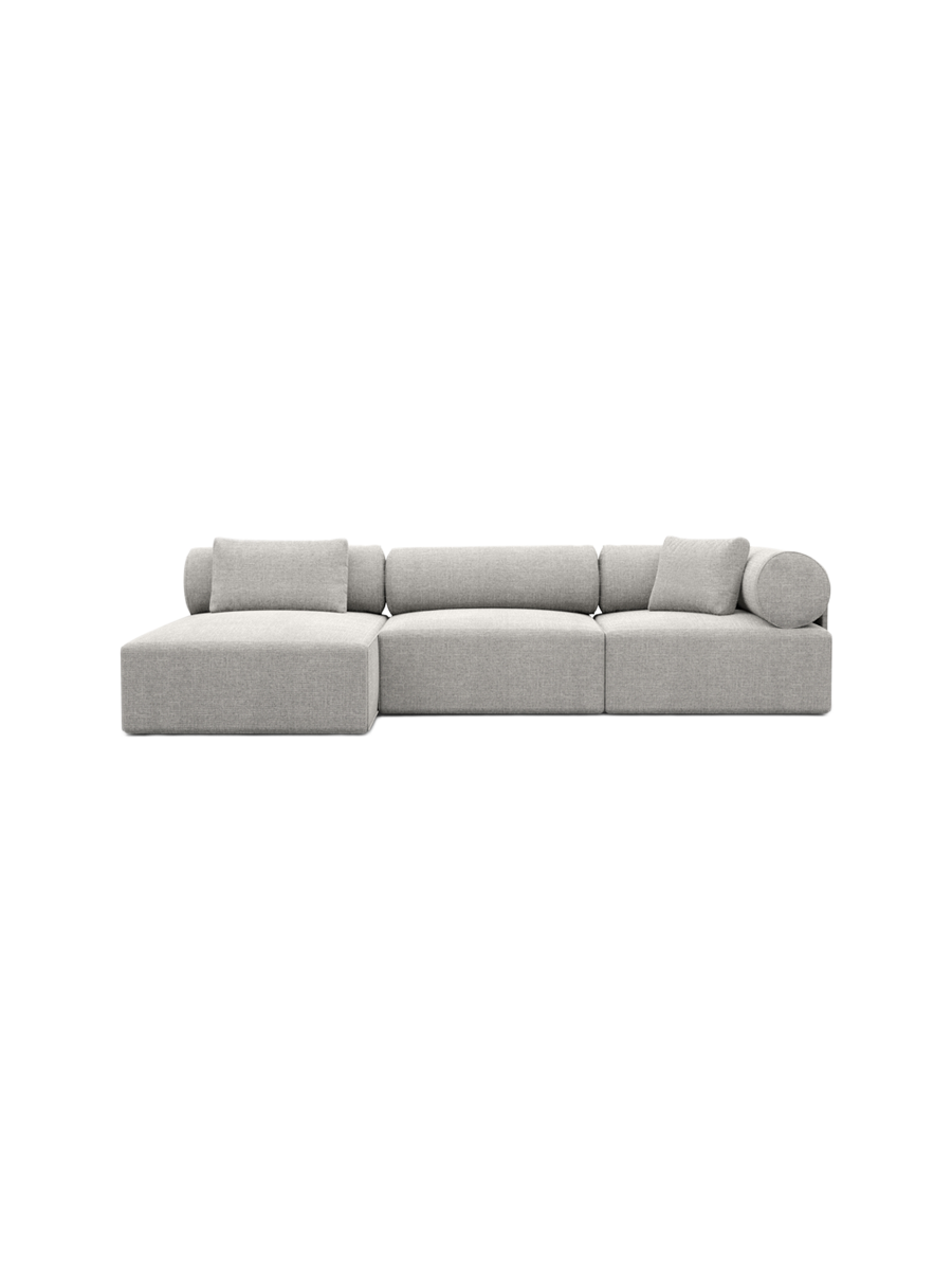 
4-Sitzer Design Ecksofa „Valora“ mit Strukturstoff-Bezug - Strukturstoff Anthrazit / Eckteil links