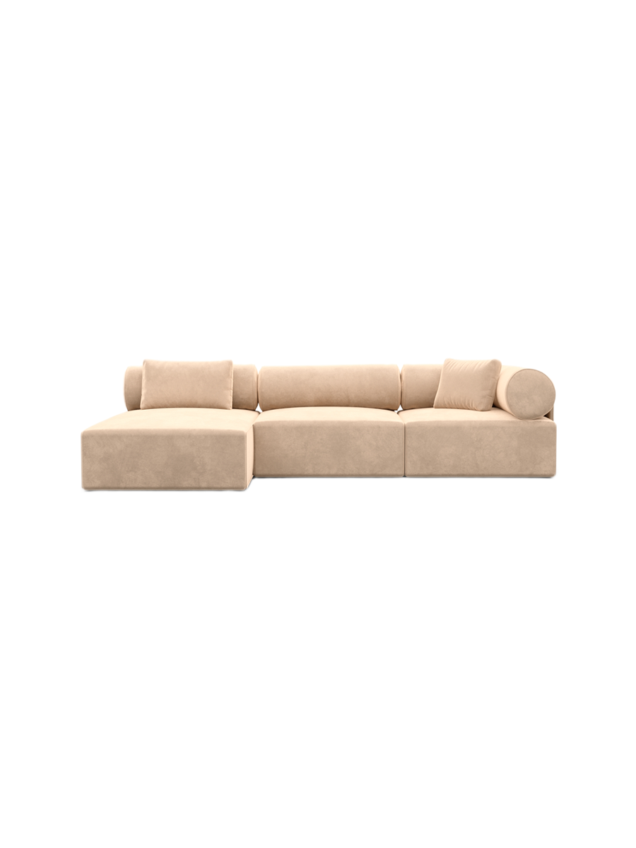 
4-Sitzer Design Ecksofa „Valora“ mit Samtbezug - Samtbezug Königsblau / Eckteil links