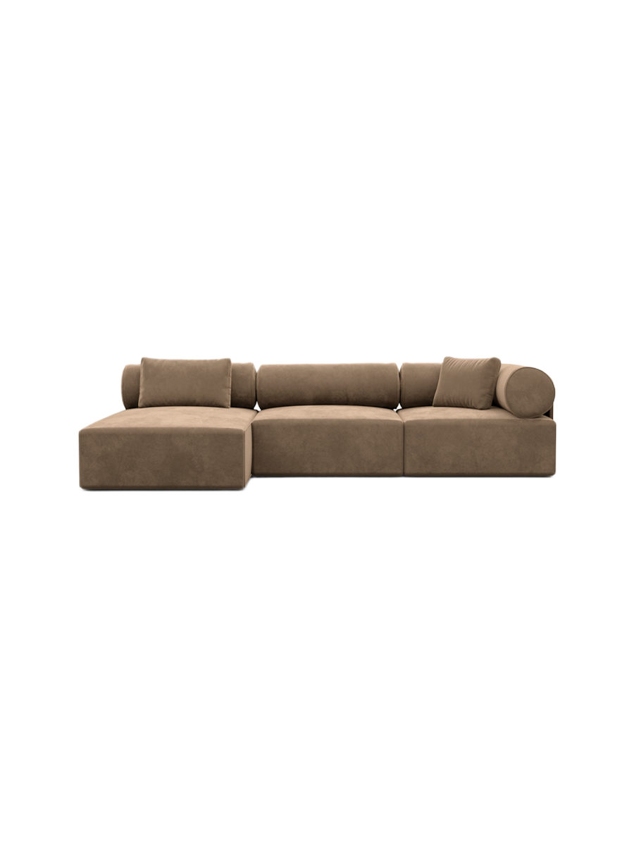 
4-Sitzer Design Ecksofa „Valora“ mit Samtbezug - Samtbezug Königsblau / Eckteil links