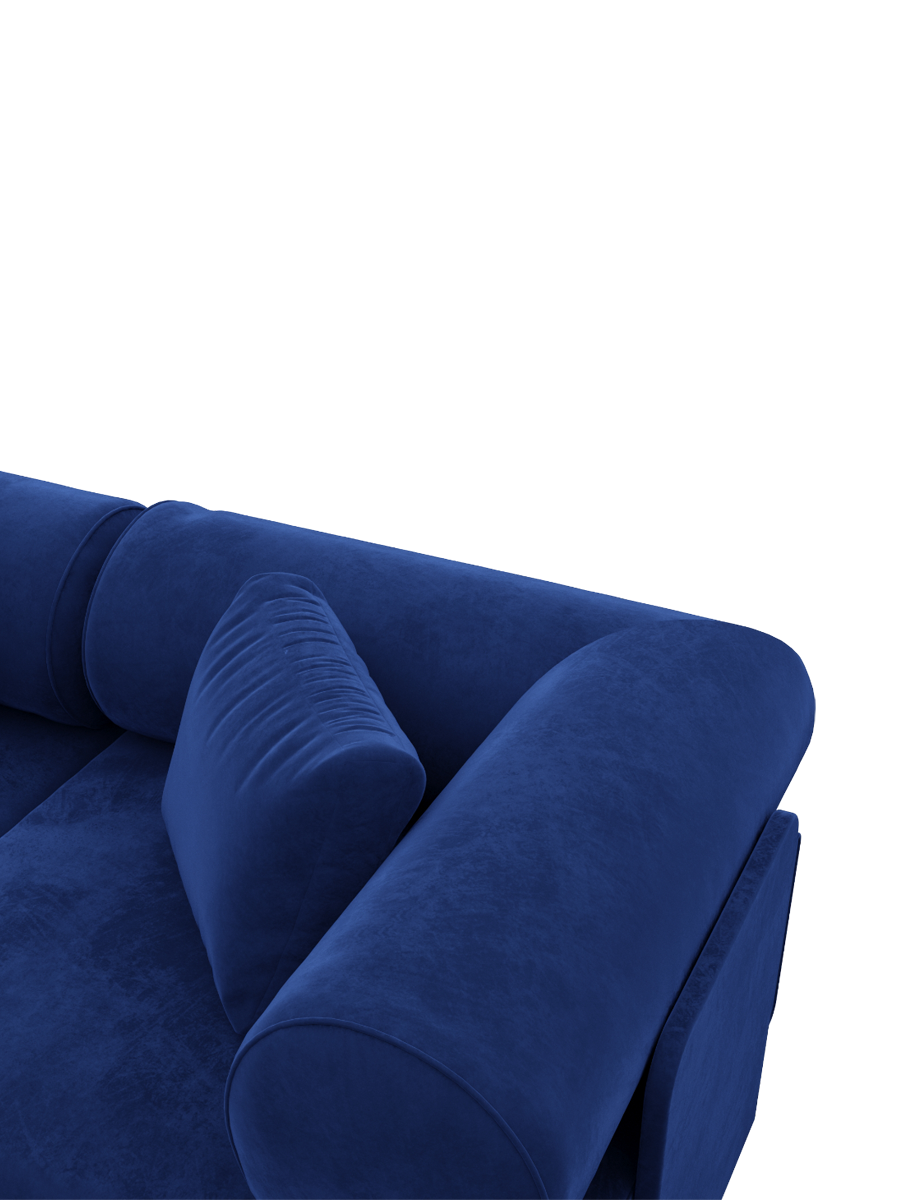 
4-Sitzer Design Ecksofa „Valora“ mit Samtbezug - Samtbezug Königsblau / Eckteil links