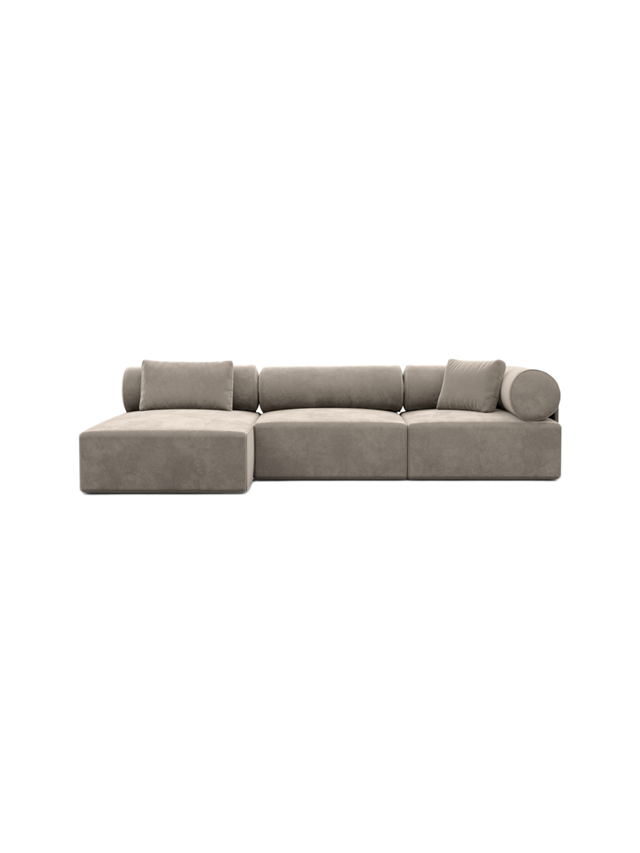 
4-Sitzer Design Ecksofa „Valora“ mit Samtbezug - Samtbezug Königsblau / Eckteil links