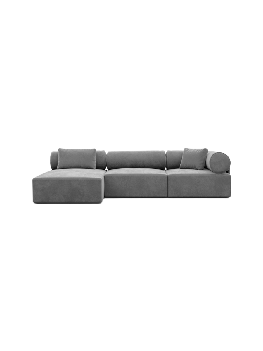
4-Sitzer Design Ecksofa „Valora“ mit Samtbezug - Samtbezug Königsblau / Eckteil links
