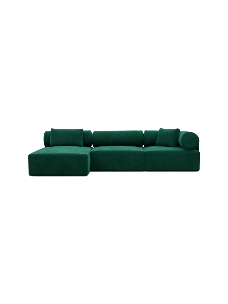 
4-Sitzer Design Ecksofa „Valora“ mit Samtbezug - Samtbezug Königsblau / Eckteil links