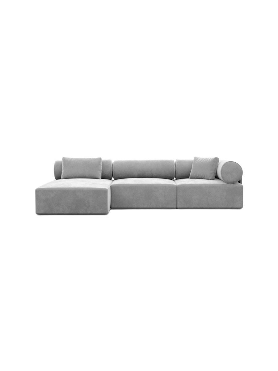 
4-Sitzer Design Ecksofa „Valora“ mit Samtbezug - Samtbezug Königsblau / Eckteil links