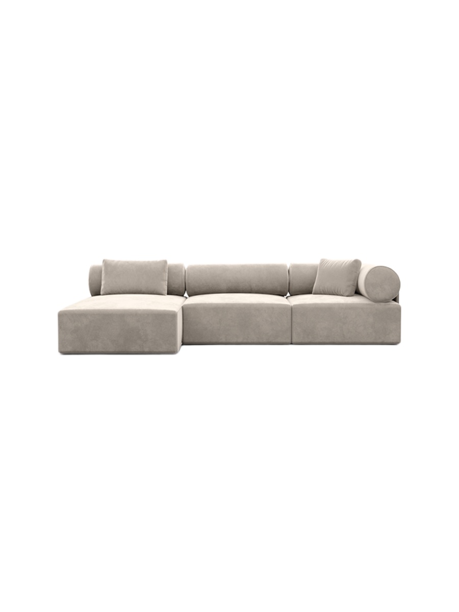 
4-Sitzer Design Ecksofa „Valora“ mit Samtbezug - Samtbezug Königsblau / Eckteil links