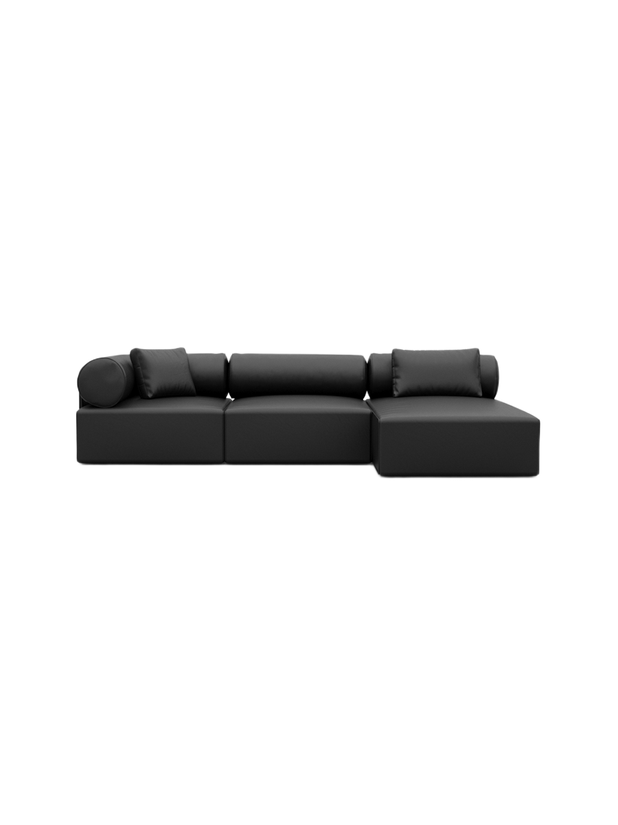 
4-Sitzer Design Echtleder Ecksofa „Valora“ - Echtleder Beige / Eckteil links