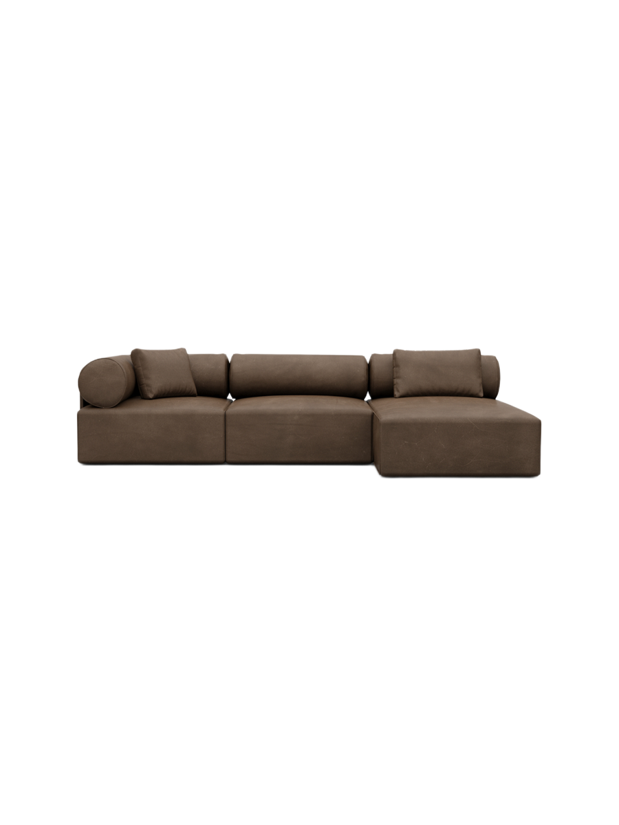 
4-Sitzer Design Echtleder Ecksofa „Valora“ - Echtleder Beige / Eckteil links