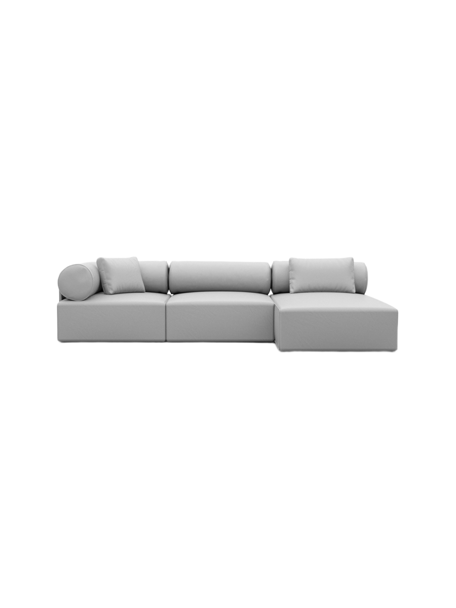 
4-Sitzer Design Echtleder Ecksofa „Valora“ - Echtleder Beige / Eckteil links