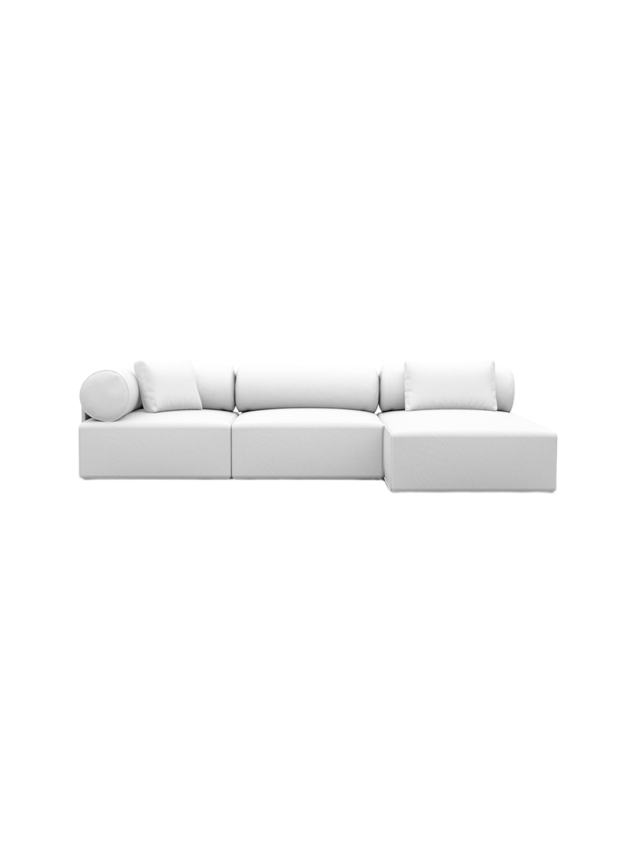 
4-Sitzer Design Echtleder Ecksofa „Valora“ - Echtleder Beige / Eckteil links