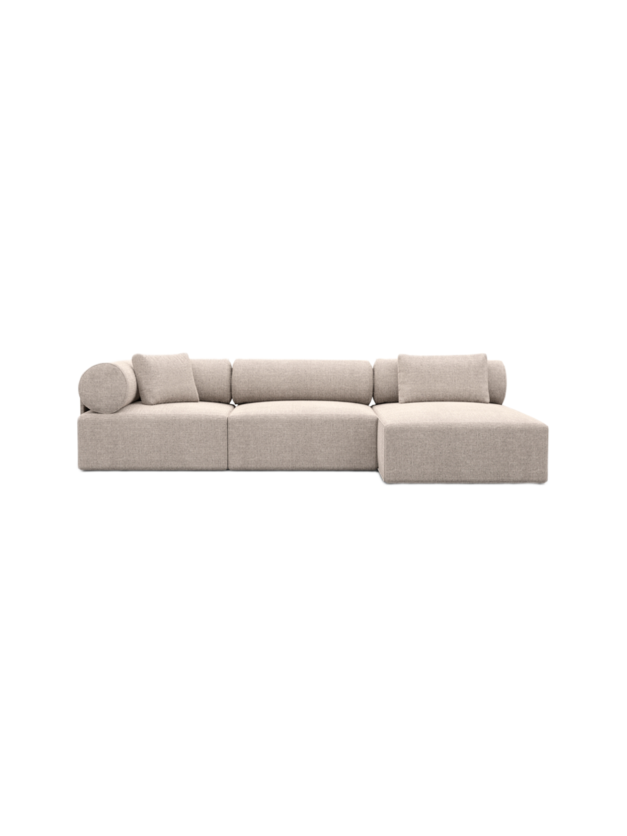 
4-Sitzer Design Ecksofa „Valora“ mit Strukturstoff-Bezug - Strukturstoff Anthrazit / Eckteil links