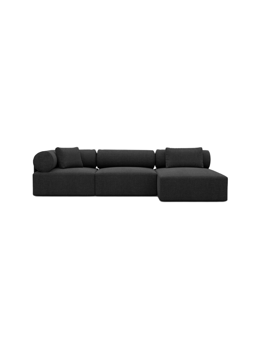 
4-Sitzer Design Ecksofa „Valora“ mit Strukturstoff-Bezug - Strukturstoff Anthrazit / Eckteil links