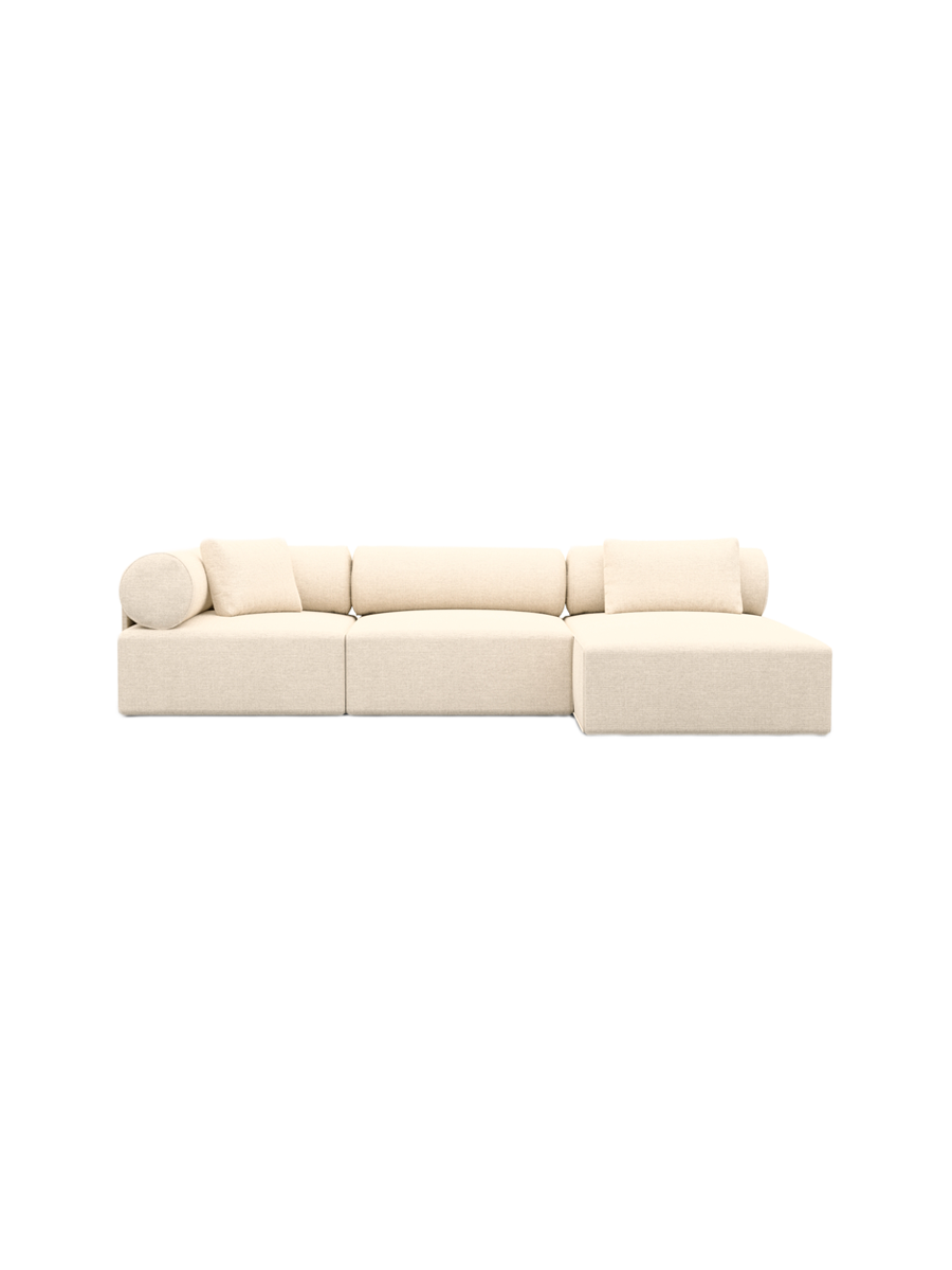 
4-Sitzer Design Ecksofa „Valora“ mit Strukturstoff-Bezug - Strukturstoff Anthrazit / Eckteil links